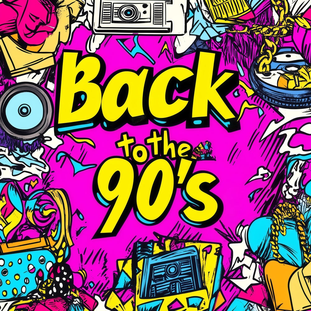 90er Jahre Fotokulisse Doodle Party Throwback Kulisse GQ4-355
