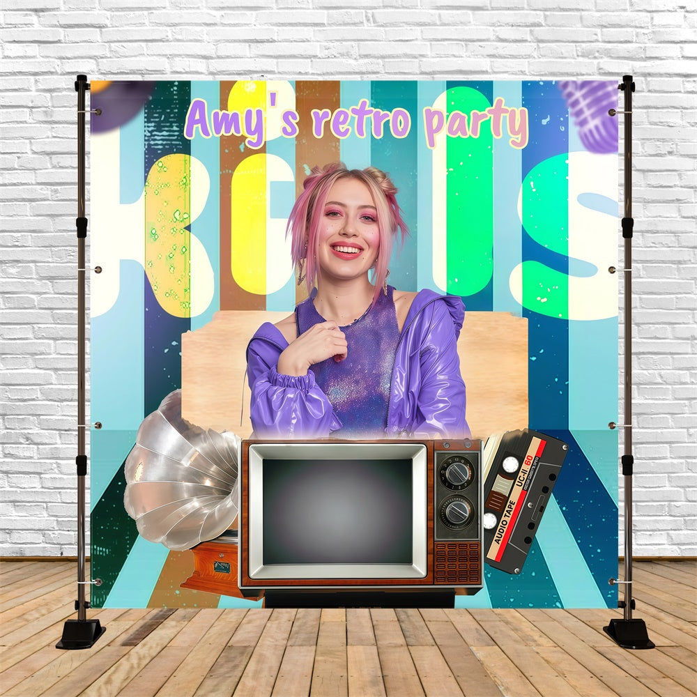 80er Jahre Fotohintergrund Stilvoll Nostalgisch Party Benutzerdefinierte Kulisse GQ4-364