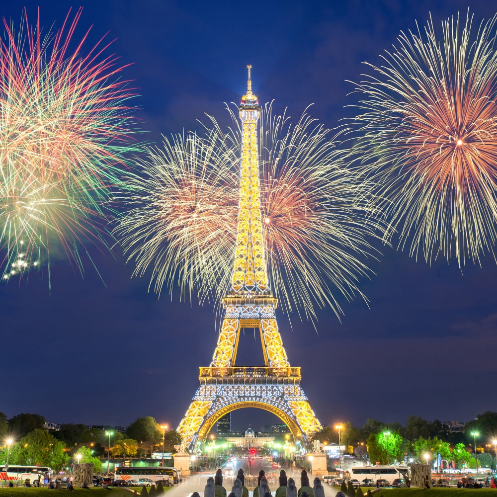 Paris Backdrop Ideen Eiffelturm Feuerwerk Feier Hintergrund GQ4-43