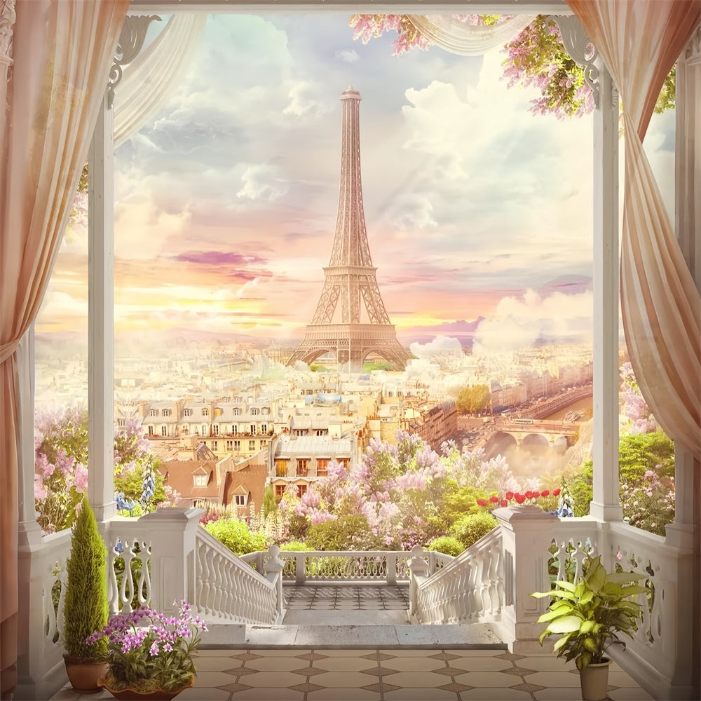 Paris Thematische Fotokulisse Eleganter Balkon Paris Stadt Kulisse GQ4-49