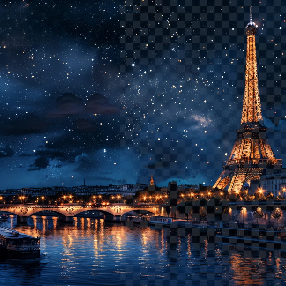 Paris Kulisse für Bilder Mitternachtshimmel Eiffelturm Kulisse GQ4-59