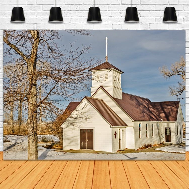 Kirche Fotokulisse Ländliche Schnee Architektur Kulisse GQ4-66