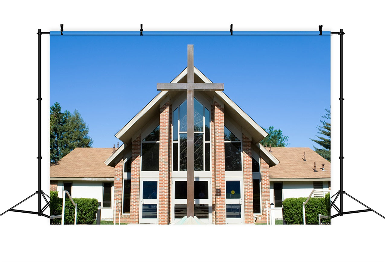Kirche Backdrops Backsteinkreuz Architektur Backdrop GQ4-68