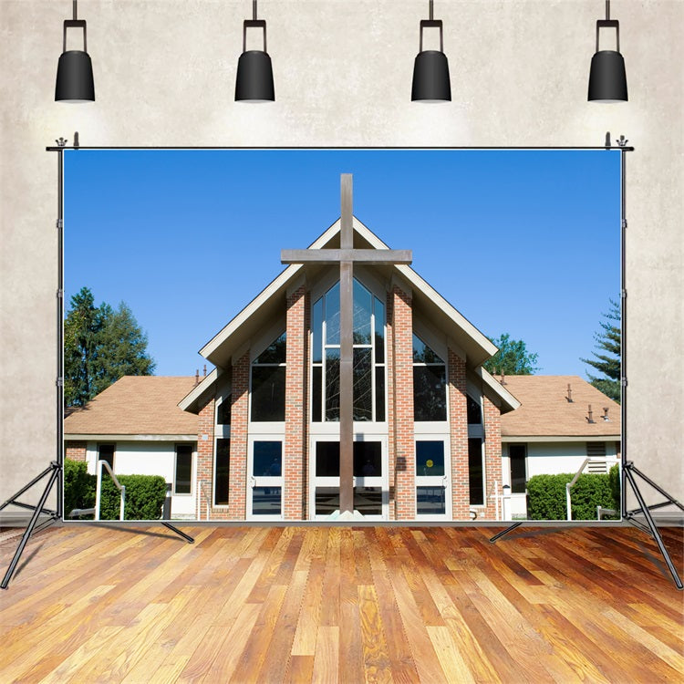 Kirche Backdrops Backsteinkreuz Architektur Backdrop GQ4-68