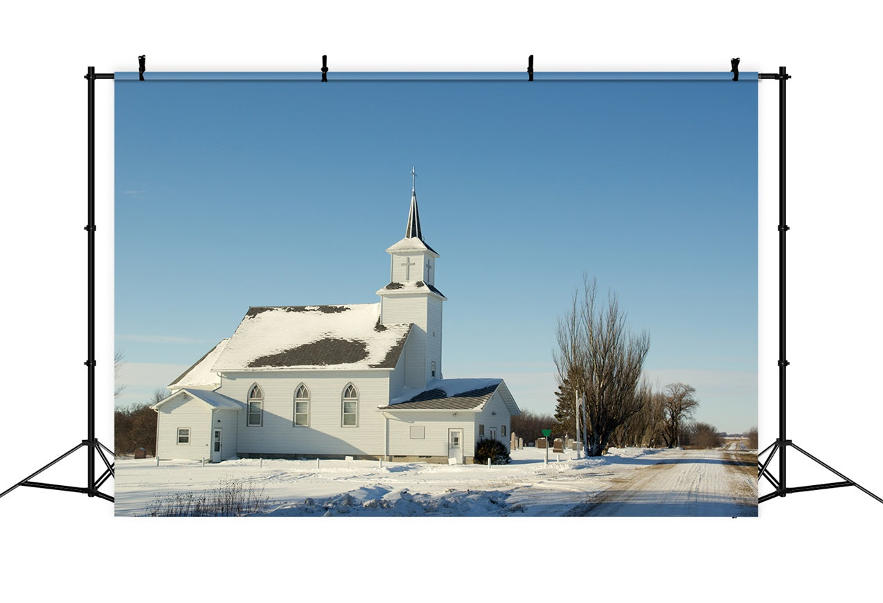 Kirche Fotokulisse Winter Architektur Kulisse GQ4-69