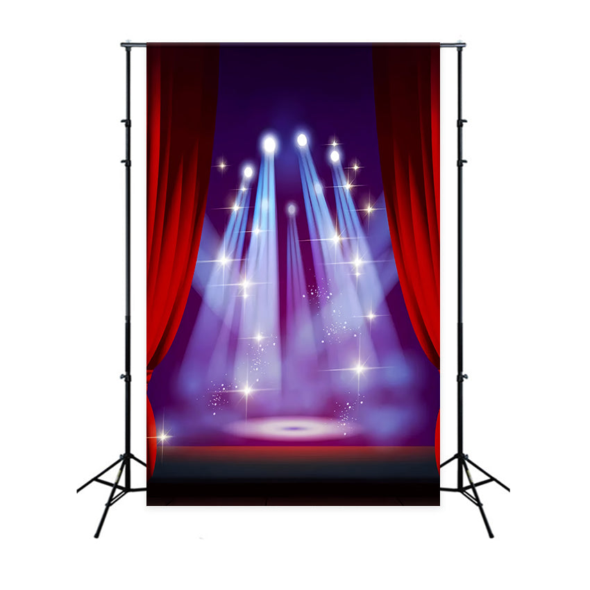 Backdrop Roter Teppich Blauer Scheinwerfer Nacht Backdrop GQ4-79