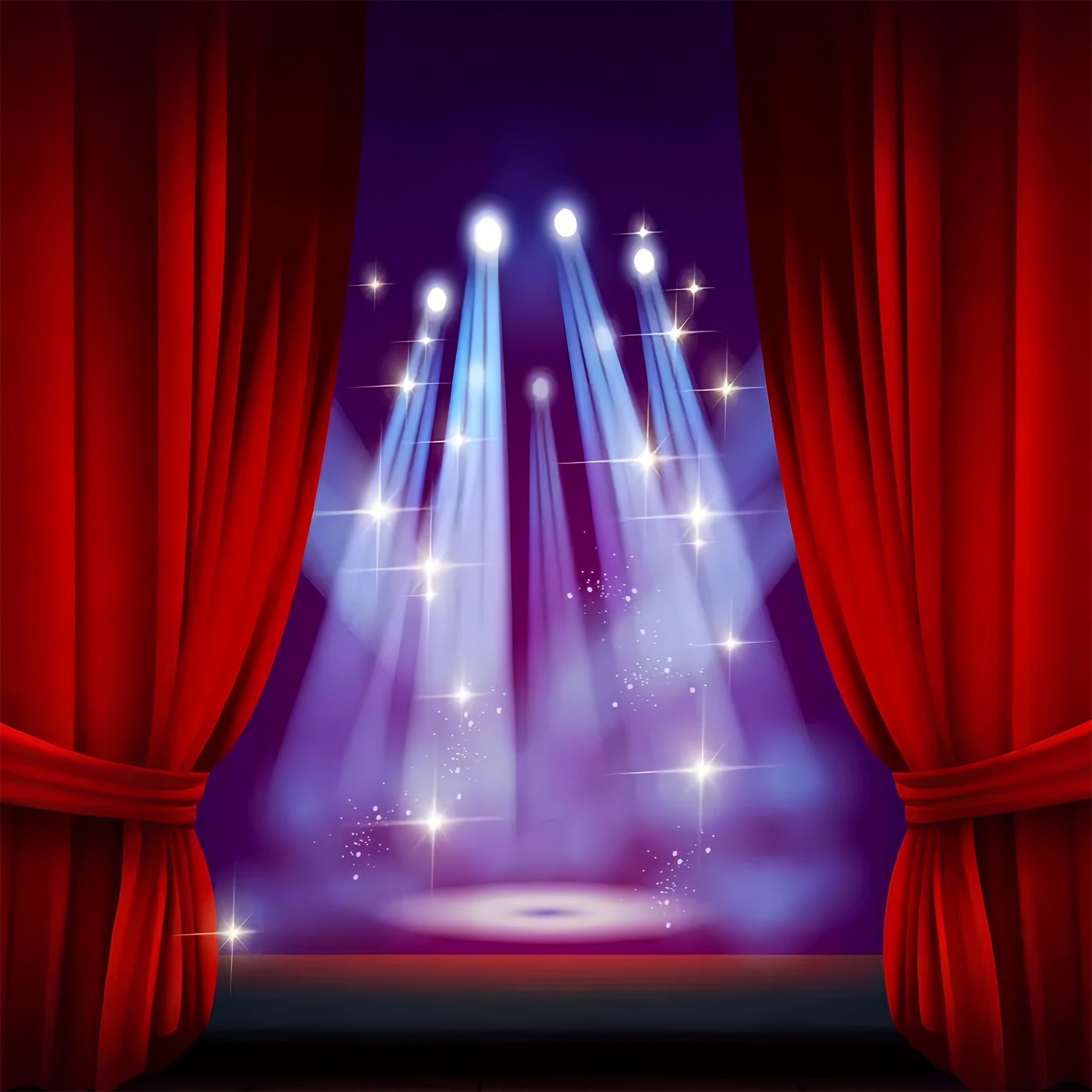 Backdrop Roter Teppich Blauer Scheinwerfer Nacht Backdrop GQ4-79