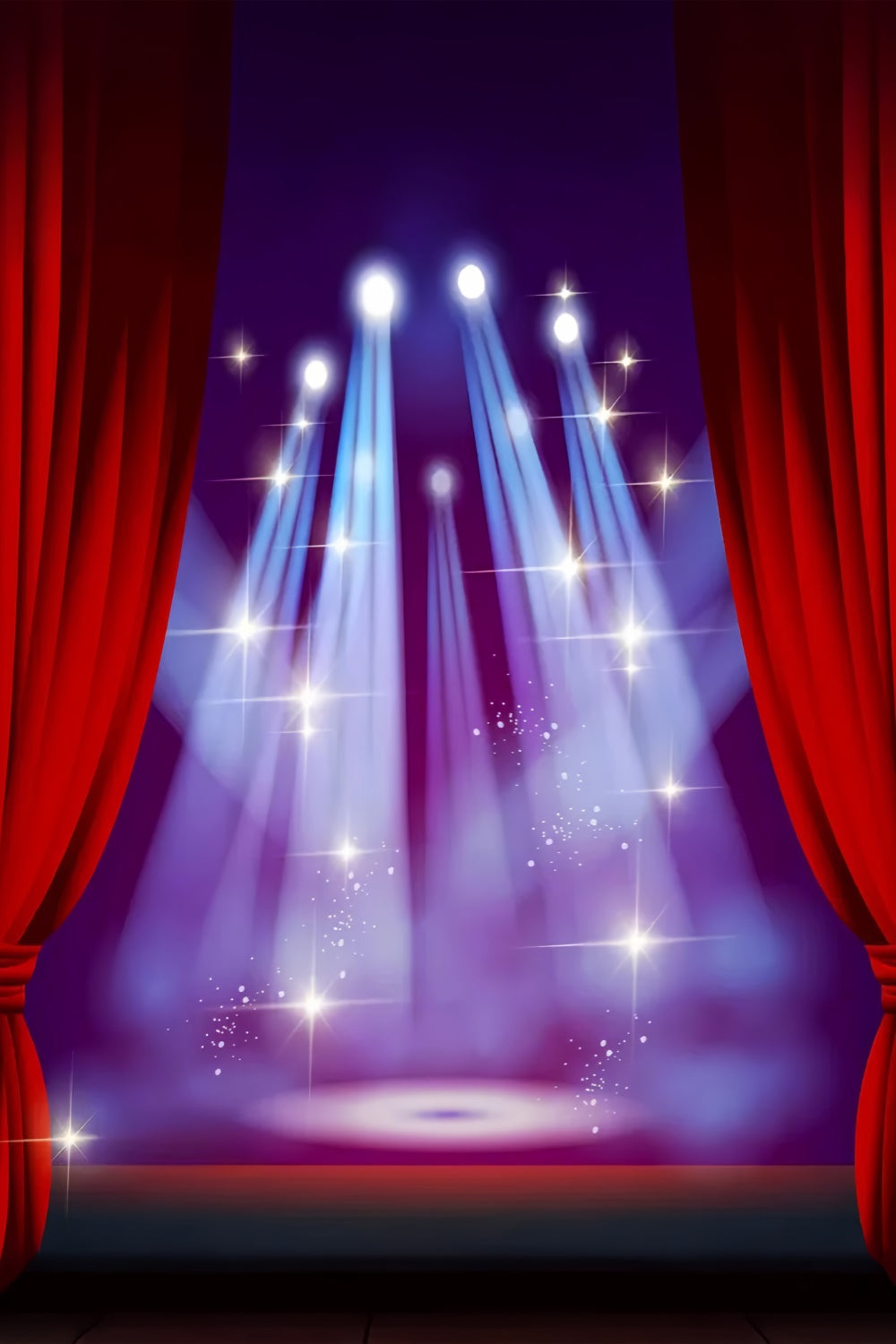 Backdrop Roter Teppich Blauer Scheinwerfer Nacht Backdrop GQ4-79