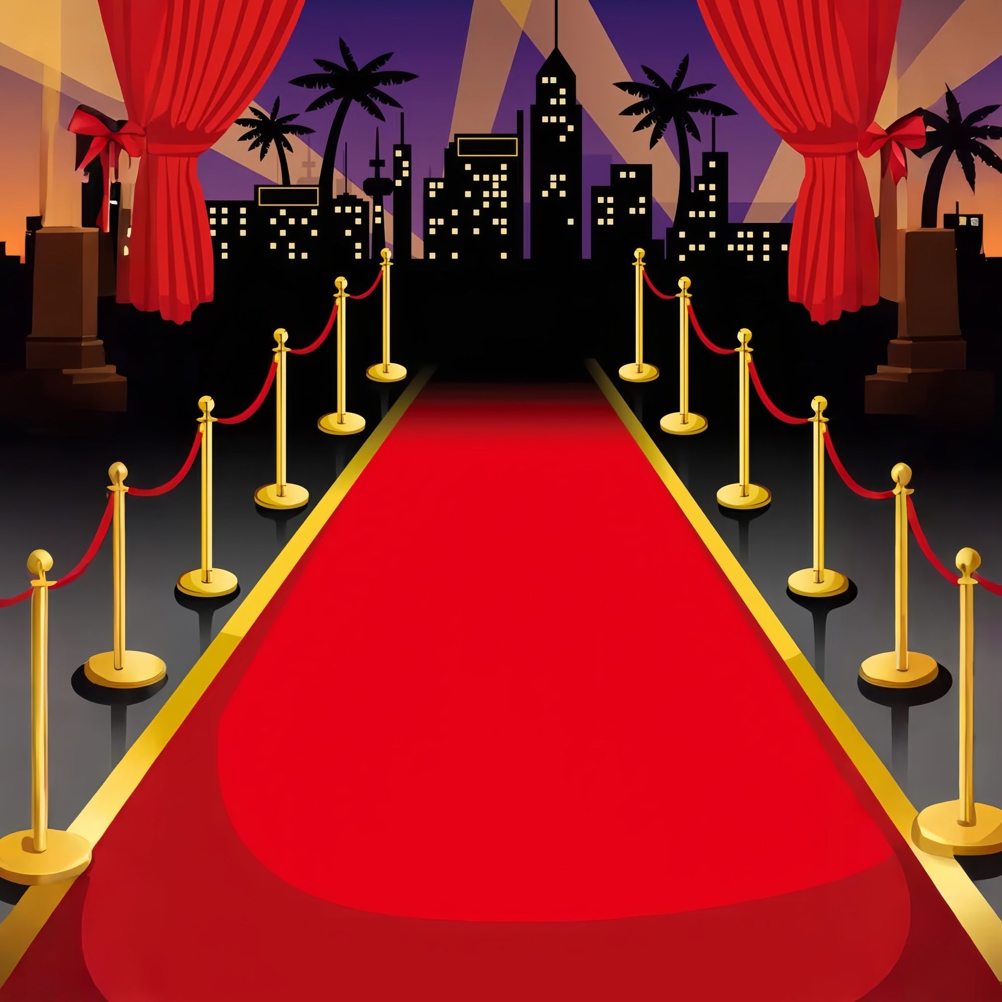 Roter Teppich Backdrops City Skyline Silhouette Backdrop GQ4-83