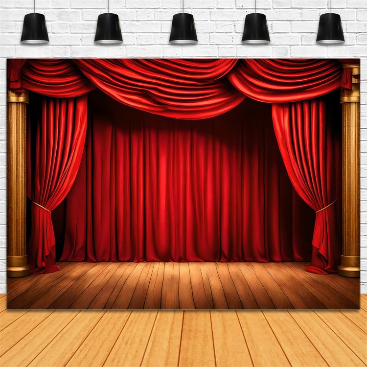 Backdrop Roter Teppich Klassisch Bühne Goldene Säule Backdrop GQ4-88