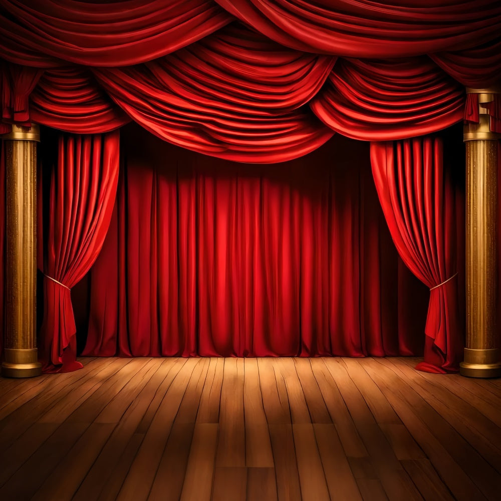 Backdrop Roter Teppich Klassisch Bühne Goldene Säule Backdrop GQ4-88