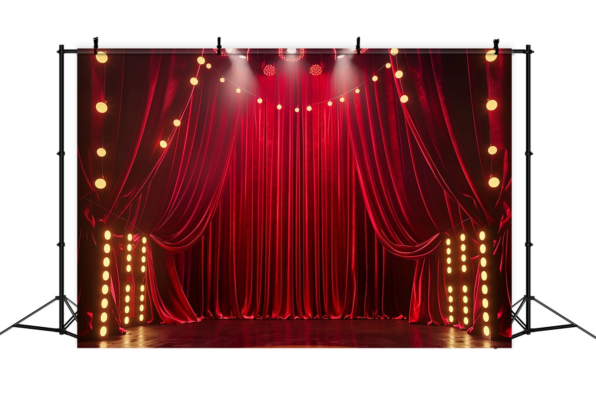 Roter Teppich Fotohintergrund Glam Drapes Spotlights Backdrop GQ4-89