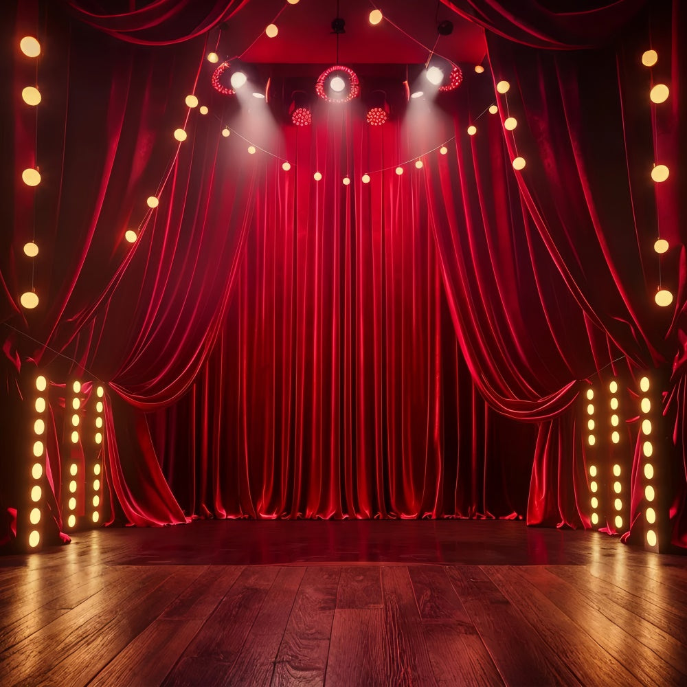 Roter Teppich Fotohintergrund Glam Drapes Spotlights Backdrop GQ4-89