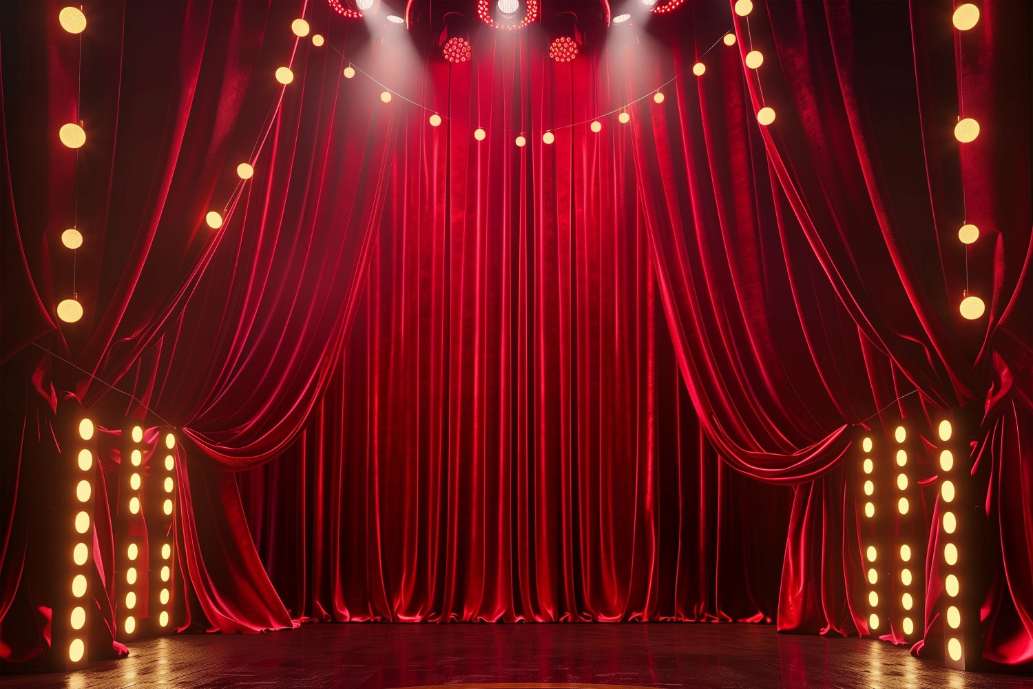 Roter Teppich Fotohintergrund Glam Drapes Spotlights Backdrop GQ4-89