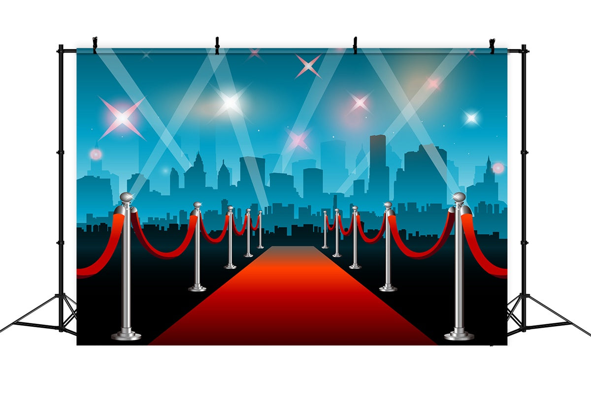Roter Teppich Backdrops Stadtlichter Blaue Skyline Hintergrund GQ4-90