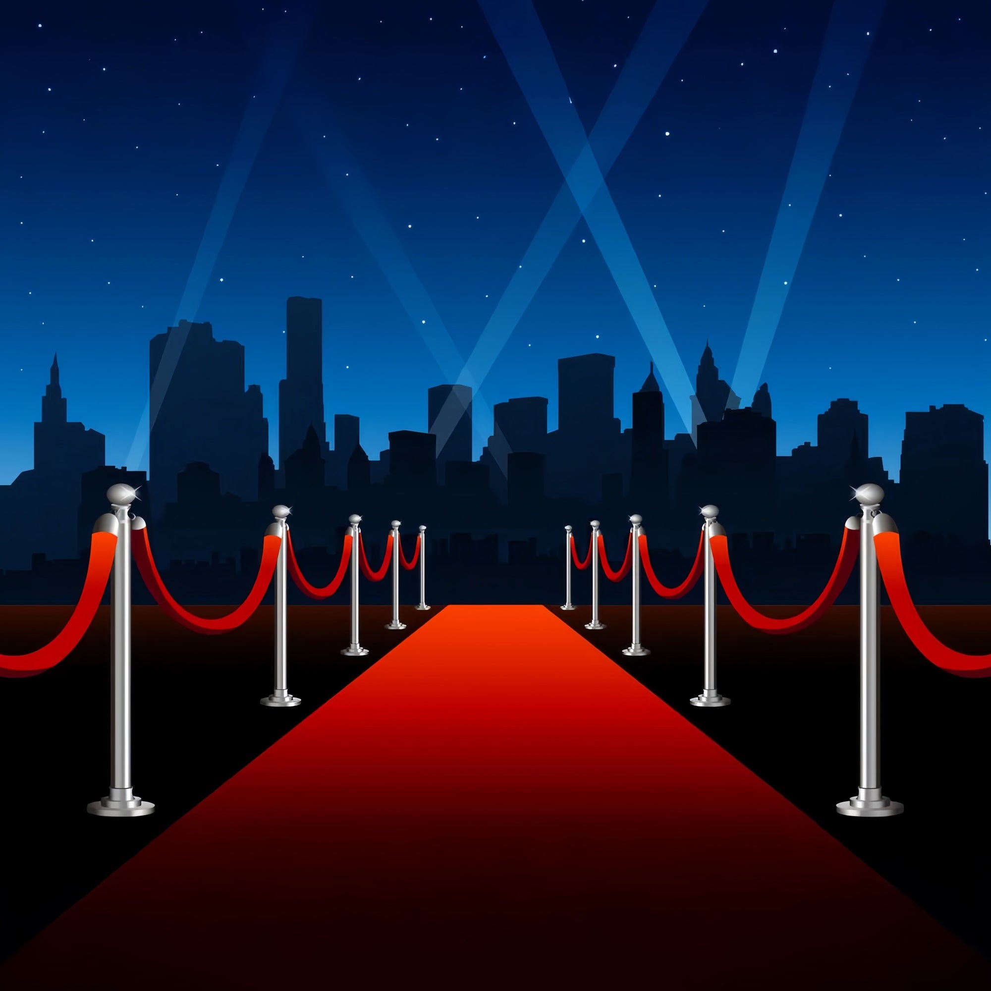 Roter Teppich Fotohintergrund Glamouröse Nacht Stadt Hintergrund GQ4-96
