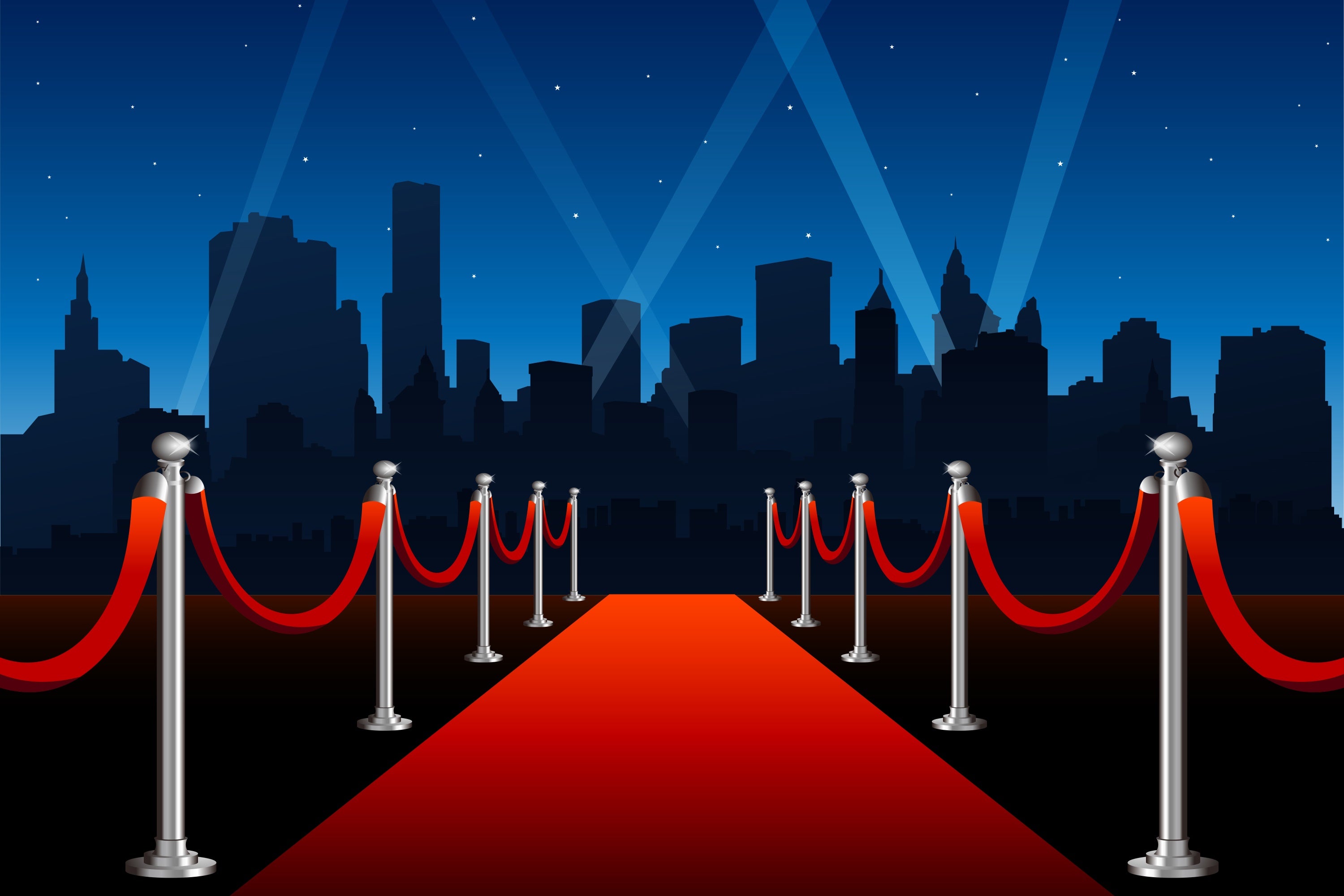 Roter Teppich Fotohintergrund Glamouröse Nacht Stadt Hintergrund GQ4-96