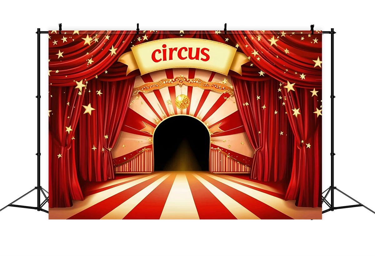 Zirkus Fotokulisse Klassischer Zirkus Roter Vorhang Kulisse GQ5-107