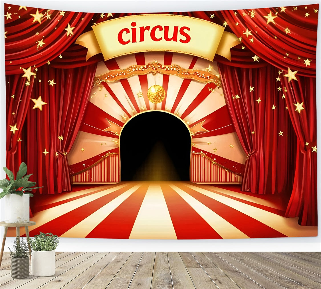 Zirkus Fotokulisse Klassischer Zirkus Roter Vorhang Kulisse GQ5-107