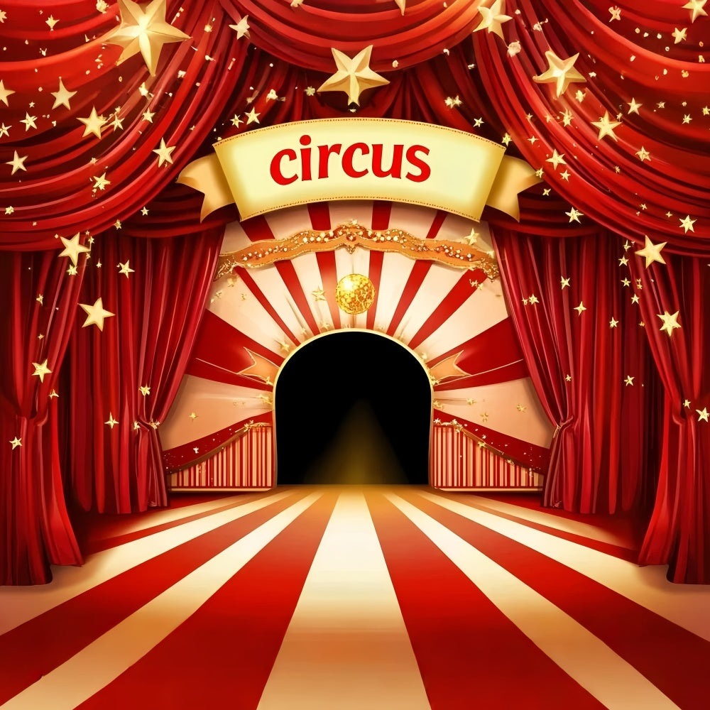Zirkus Fotokulisse Klassischer Zirkus Roter Vorhang Kulisse GQ5-107