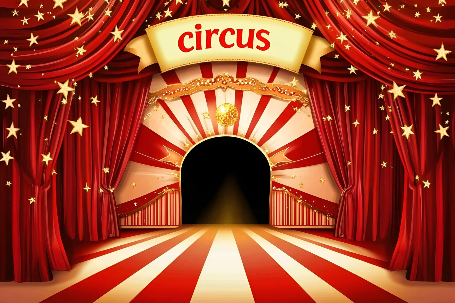 Zirkus Fotokulisse Klassischer Zirkus Roter Vorhang Kulisse GQ5-107