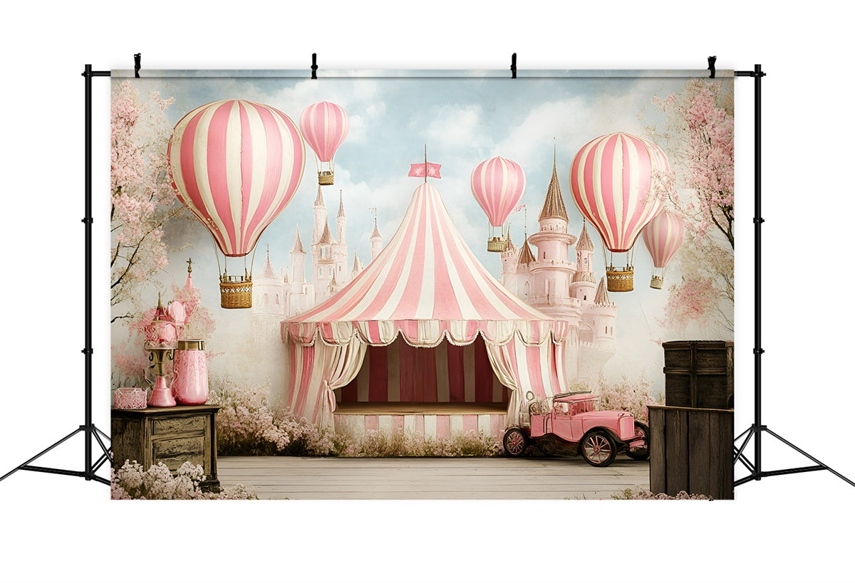 Karneval Zelt Backdrop Fantasy Pink Castle Ballon Backdrop GQ5-115