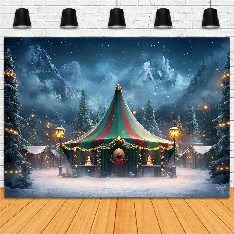 Karnevalszelt Backdrop Winter Magic Tent Wreath Backdrop GQ5-116