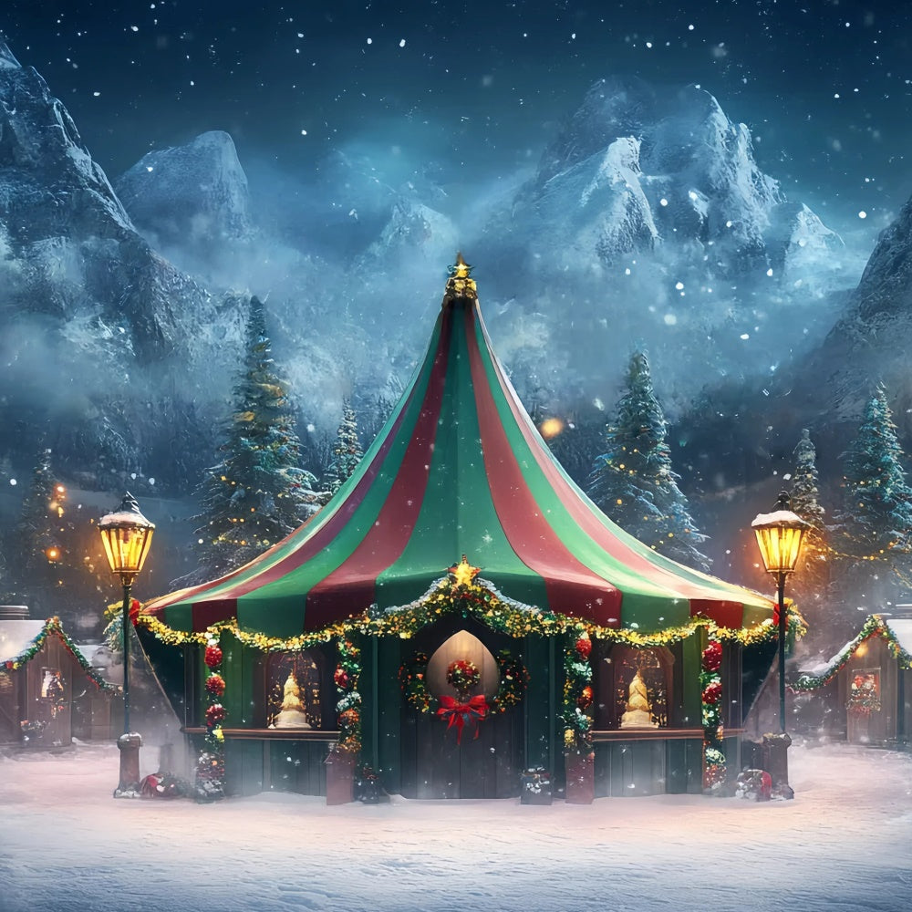 Karnevalszelt Backdrop Winter Magic Tent Wreath Backdrop GQ5-116