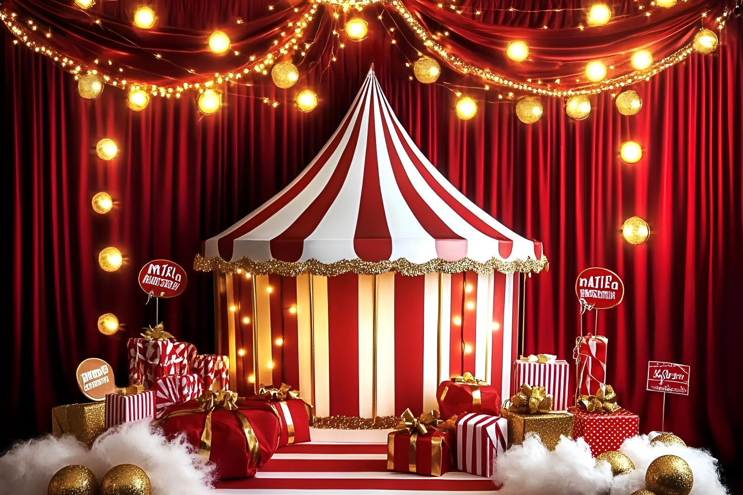 Zirkuszelt Hintergrundkulisse Holiday Stage Tent Lights Hintergrundkulisse GQ5-120