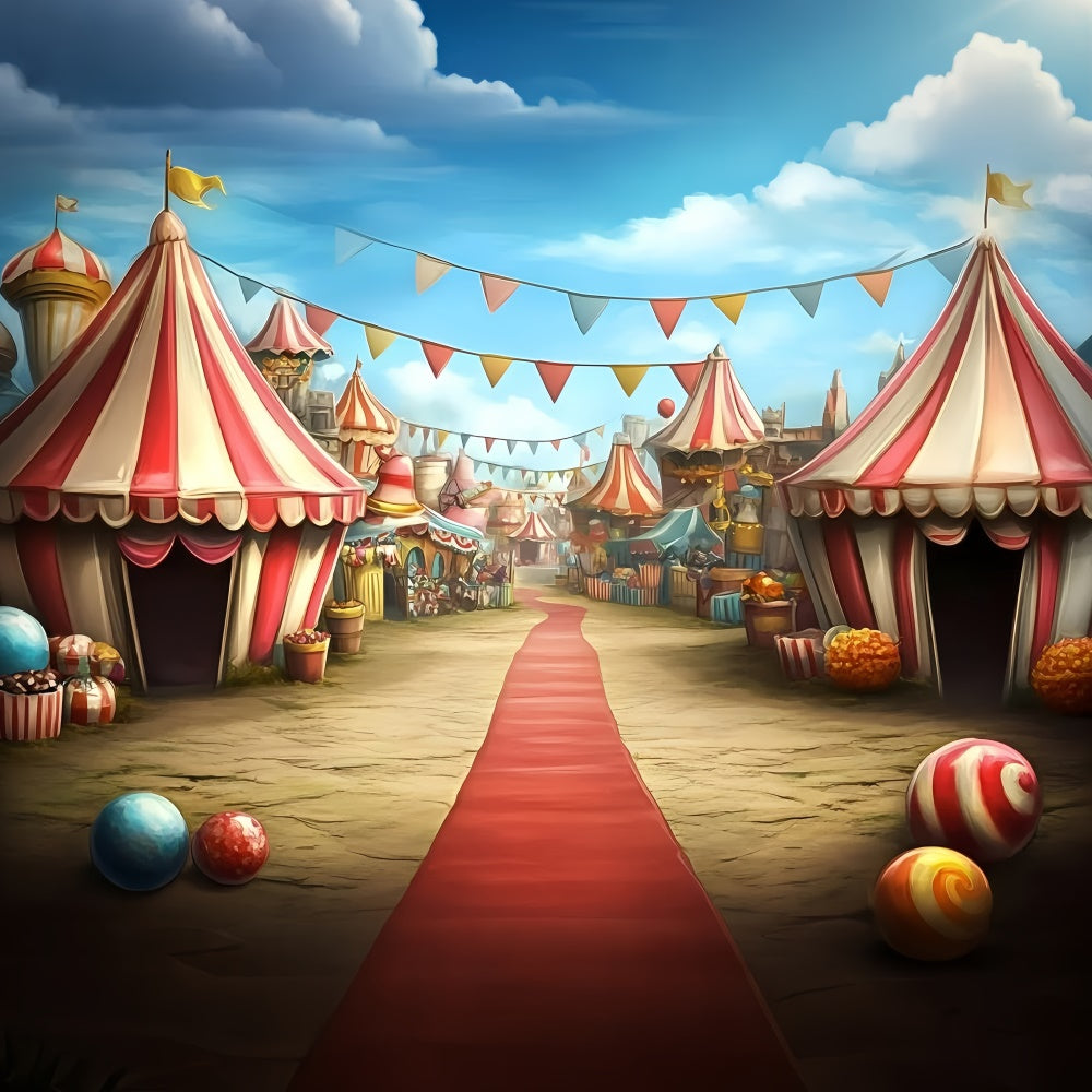Zirkus Backdrops Karneval Zelte Straße Markt Backdrop GQ5-125