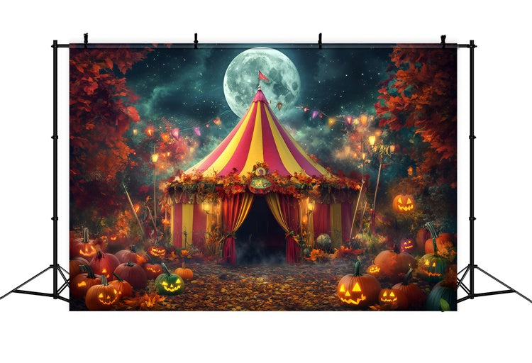 Halloween Zirkus Backdrop Mondlicht Kürbis Zelt Backdrop GQ5-138