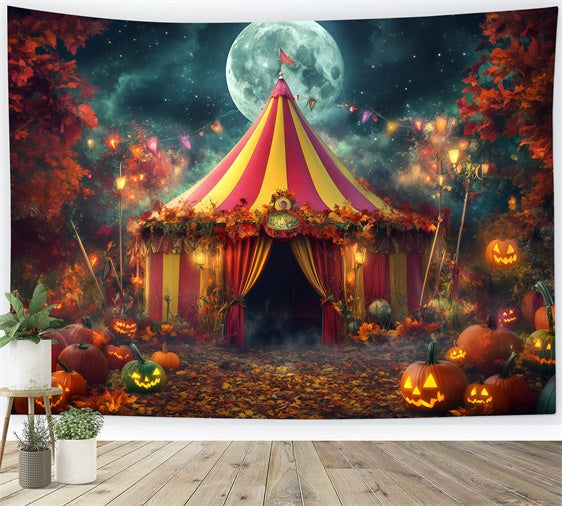 Halloween Zirkus Backdrop Mondlicht Kürbis Zelt Backdrop GQ5-138