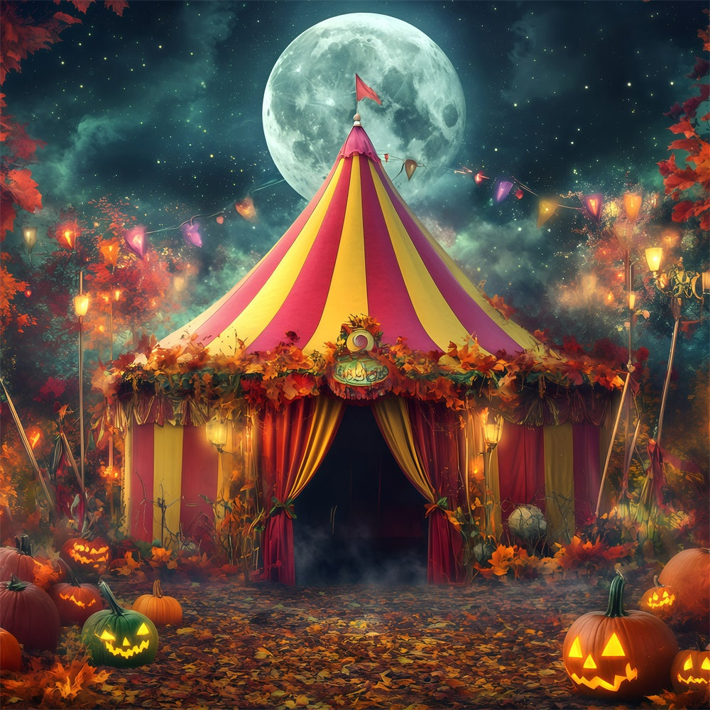 Halloween Zirkus Backdrop Mondlicht Kürbis Zelt Backdrop GQ5-138