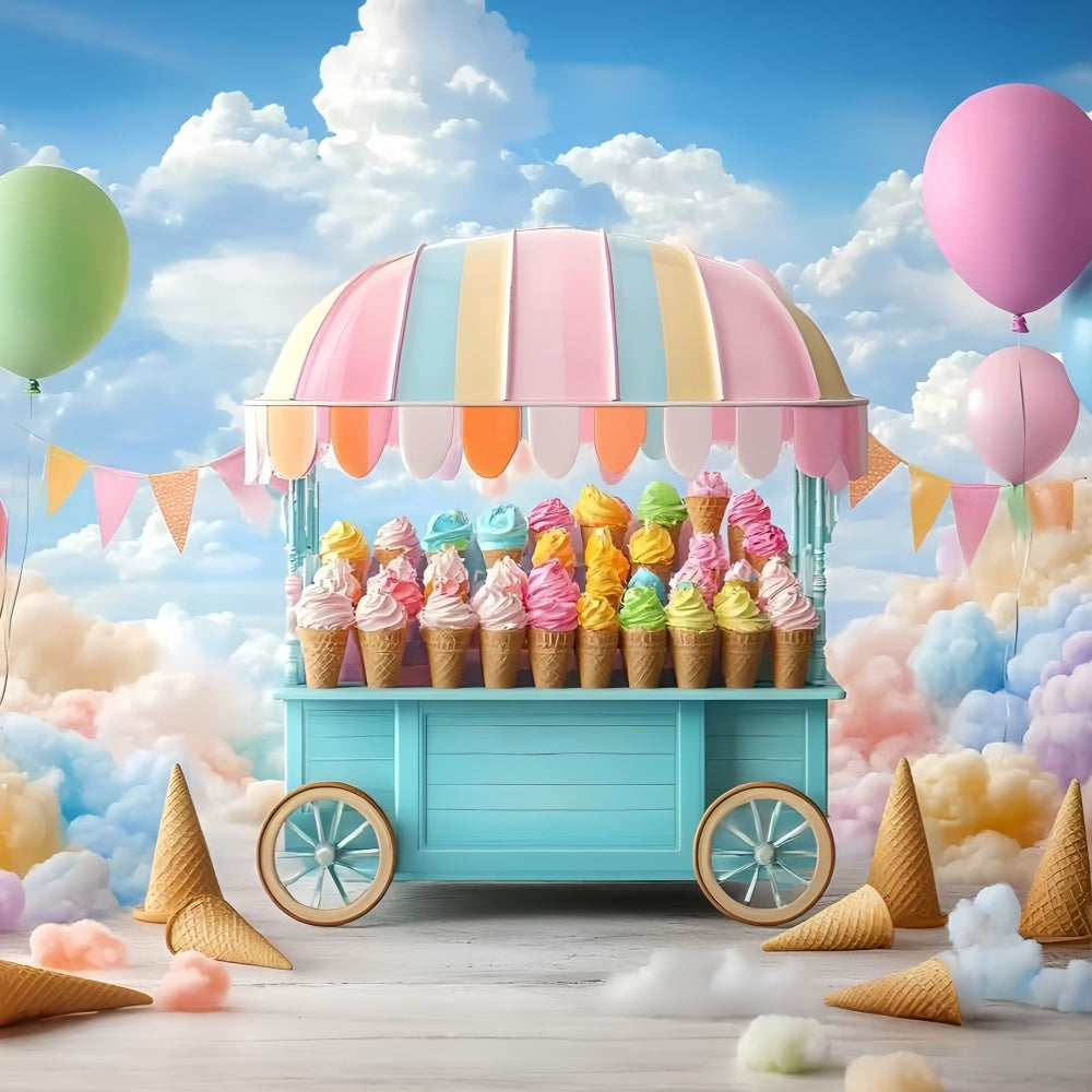 Neugeborenen-Fotografie-Hintergrund Eiscreme-Karneval-Hintergrund GQ5-139