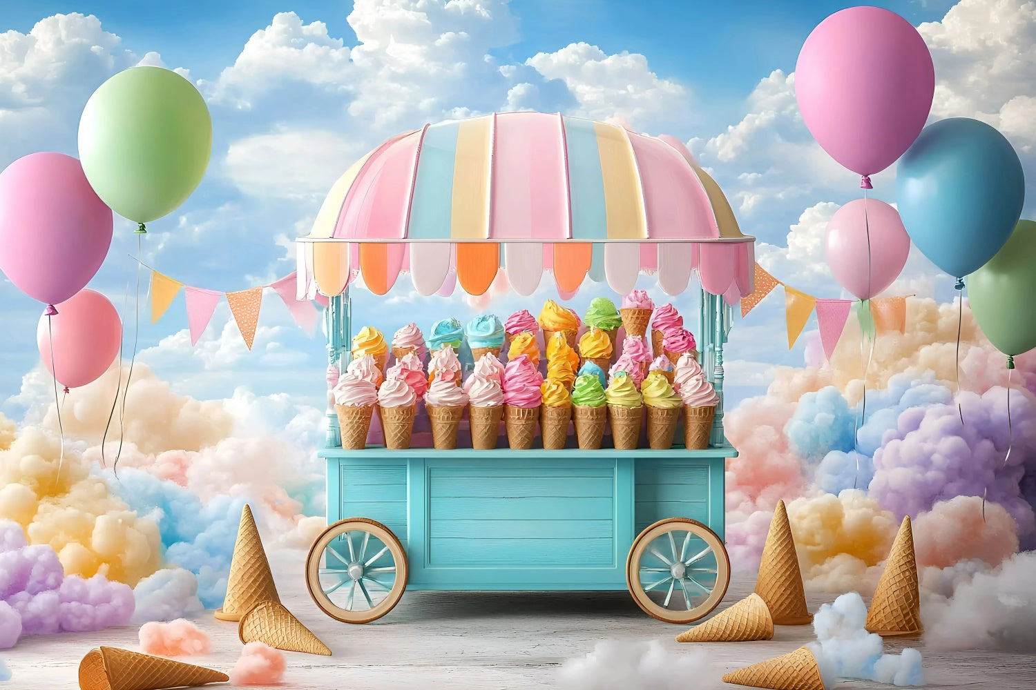 Neugeborenen-Fotografie-Hintergrund Eiscreme-Karneval-Hintergrund GQ5-139