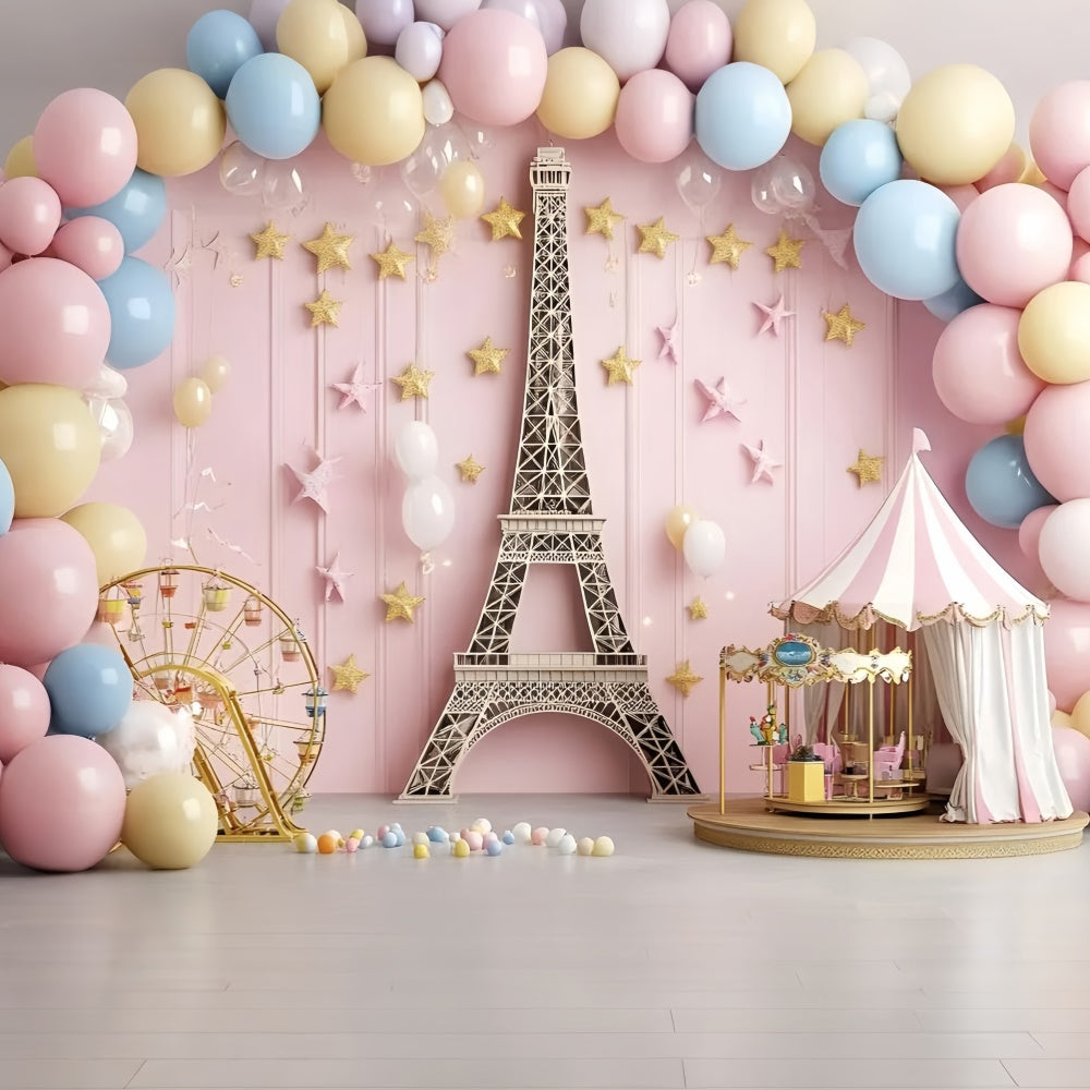 Kinderfoto-Hintergrund Ballon Paris Dreamland Hintergrund GQ5-140