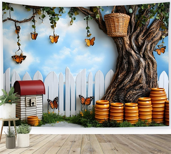 Schmetterling Backdrops Honigglas Sommerzaun Kinder Backdrops GQ5-145