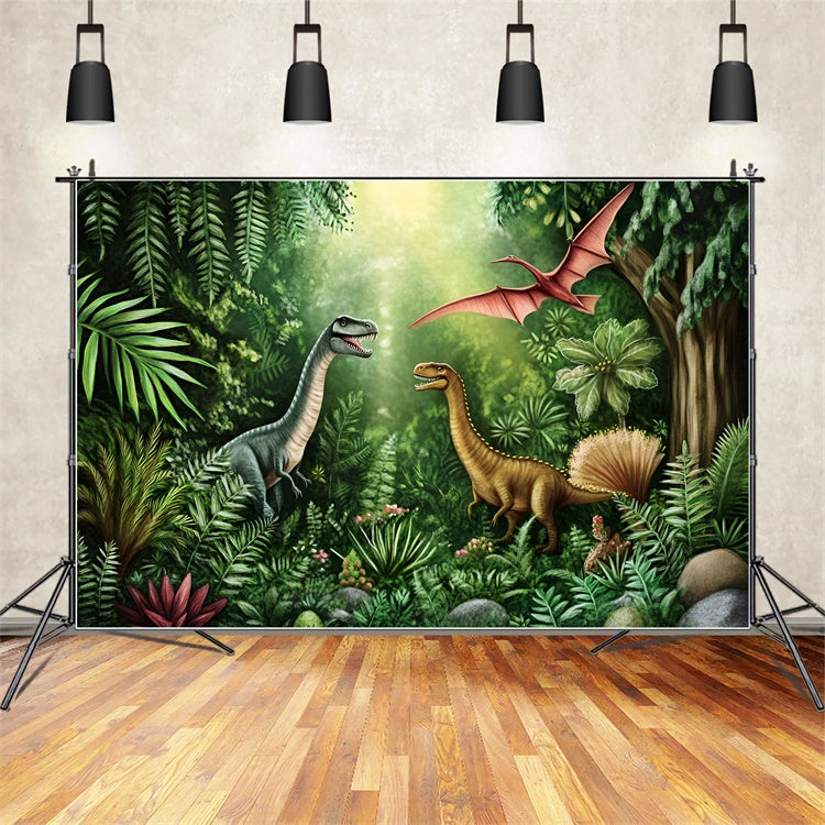 Fotografie Hintergrundbilder für Kinder Dino Dschungel Welt Hintergrundbild GQ5-146