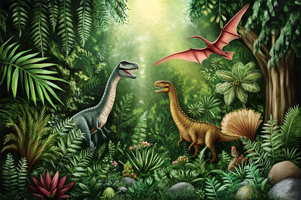 Fotografie Hintergrundbilder für Kinder Dino Dschungel Welt Hintergrundbild GQ5-146