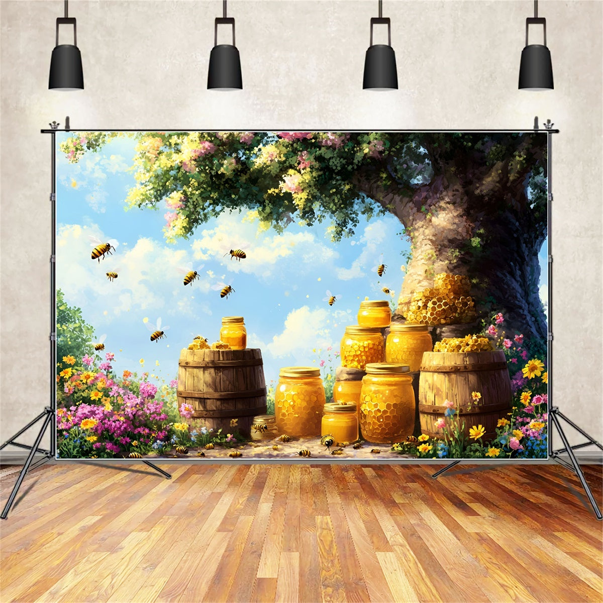 Neugeborenen-Fotohintergrund Sonnenschein Bienenblüten Hintergrund GQ5-150