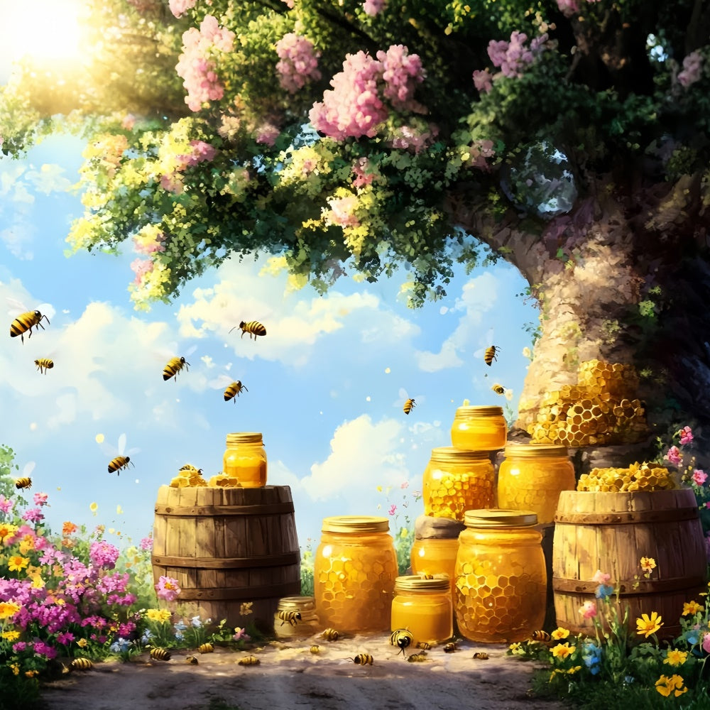 Neugeborenen-Fotohintergrund Sonnenschein Bienenblüten Hintergrund GQ5-150