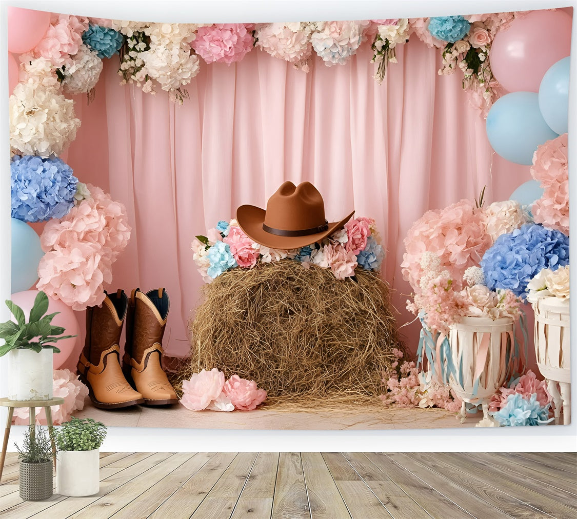 Cowgirl Backdrop Ideen Floral Western Charme Kinder Hintergrund GQ5-154