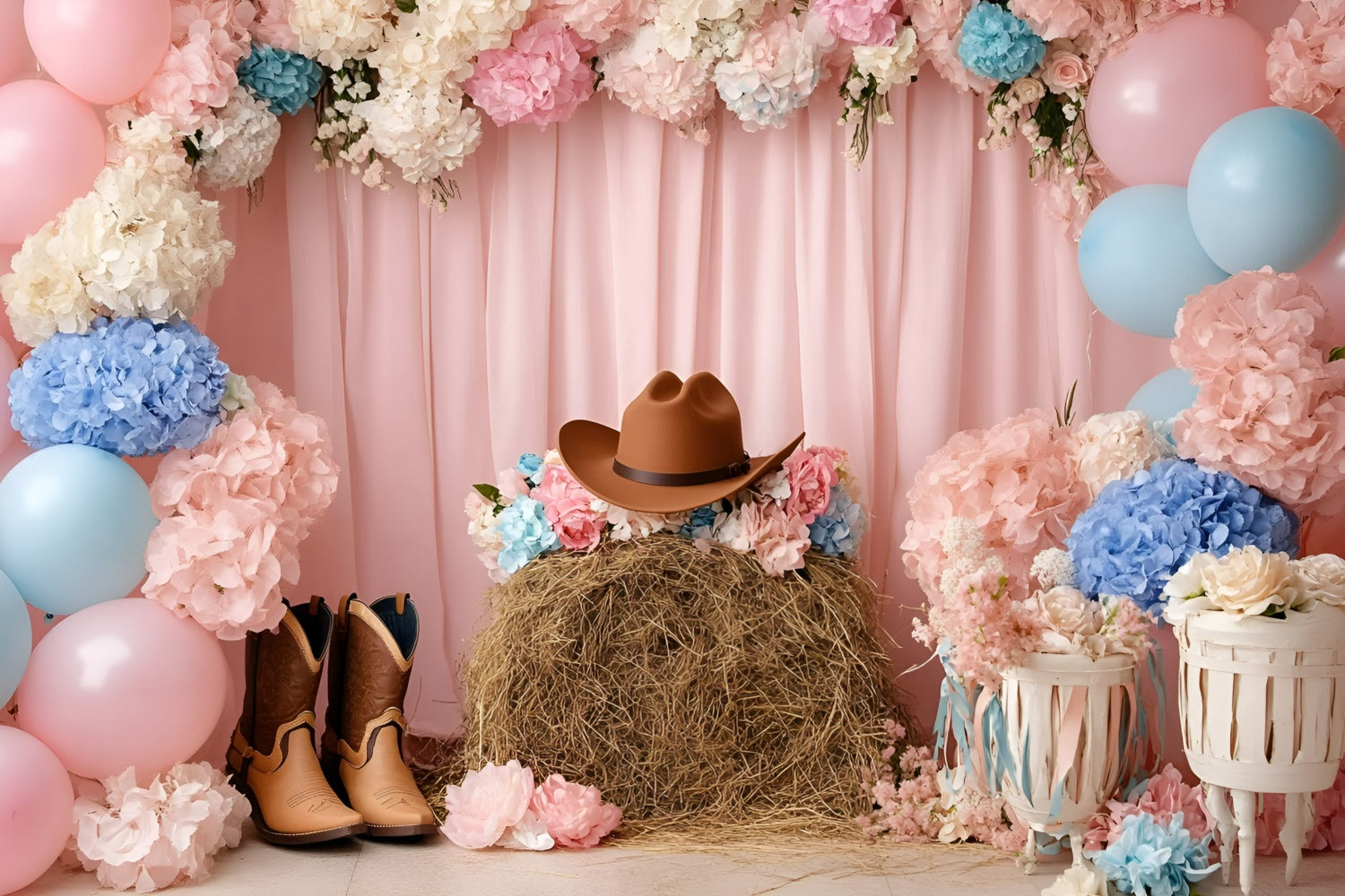 Cowgirl Backdrop Ideen Floral Western Charme Kinder Hintergrund GQ5-154