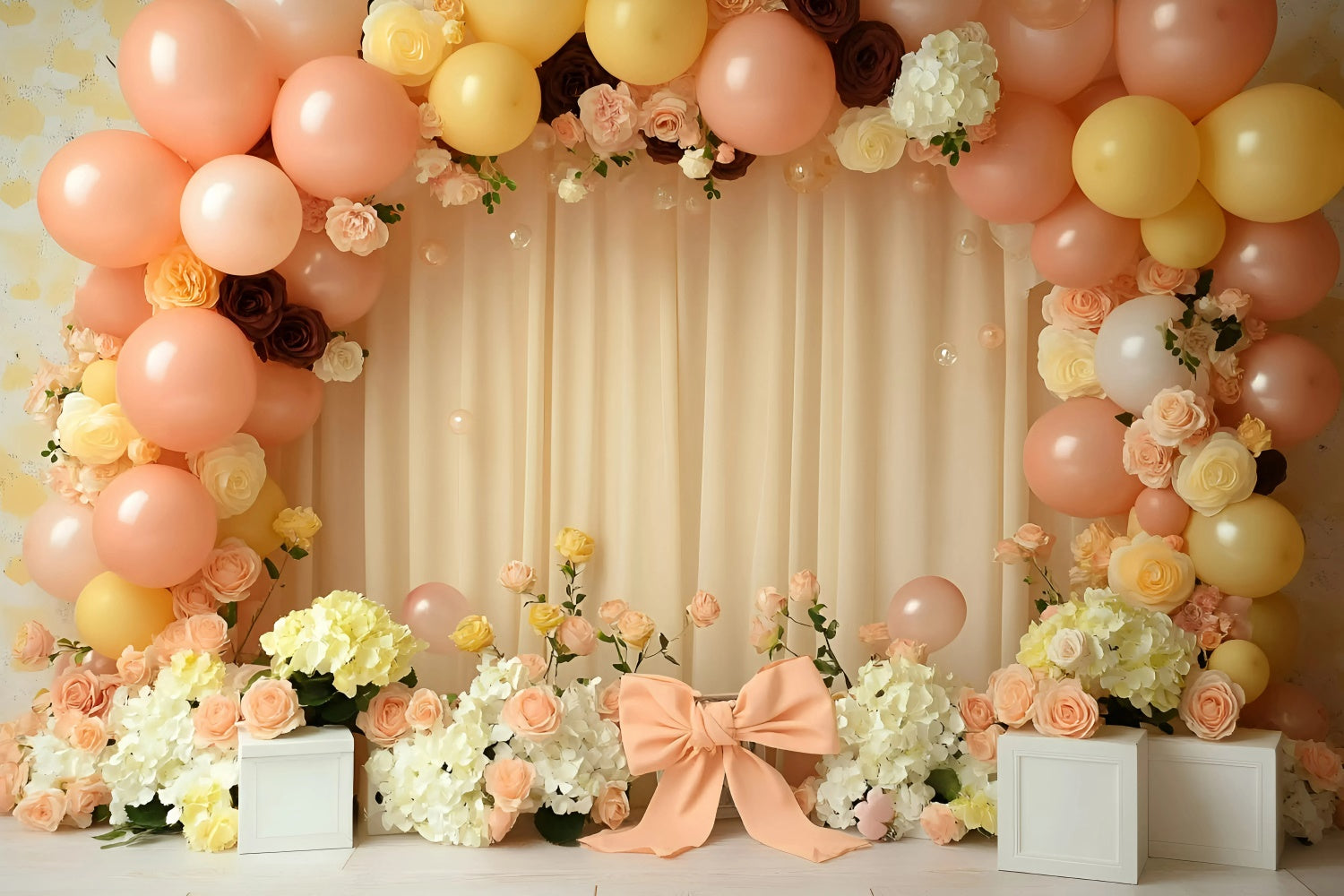 Neugeborenen-Fotografie-Hintergrundkulisse Pastell-Blumenbogen-Hintergrundkulisse GQ5-155