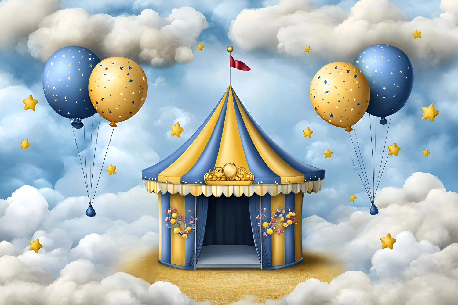 Zirkus-Hintergrund Sternenzirkus Traumland Kinder-Fotohintergrund GQ5-177