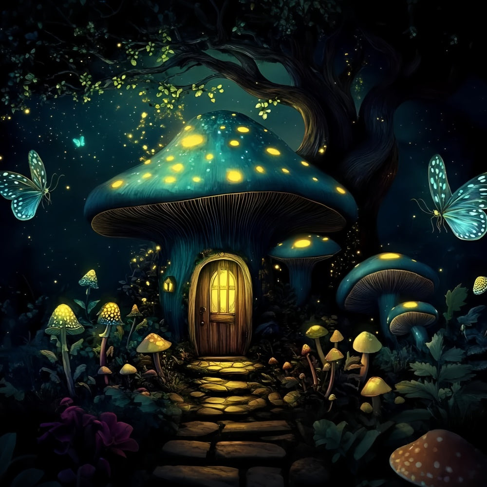 Kinder Backdrops Verzauberter Pilzwald Backdrop GQ5-187