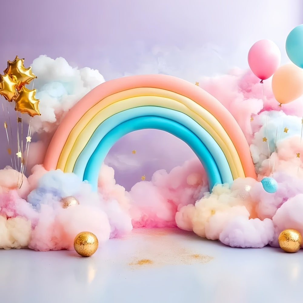 Regenbogen Fotokulisse Pastell Ballonbogen Kinderkulisse GQ5-189