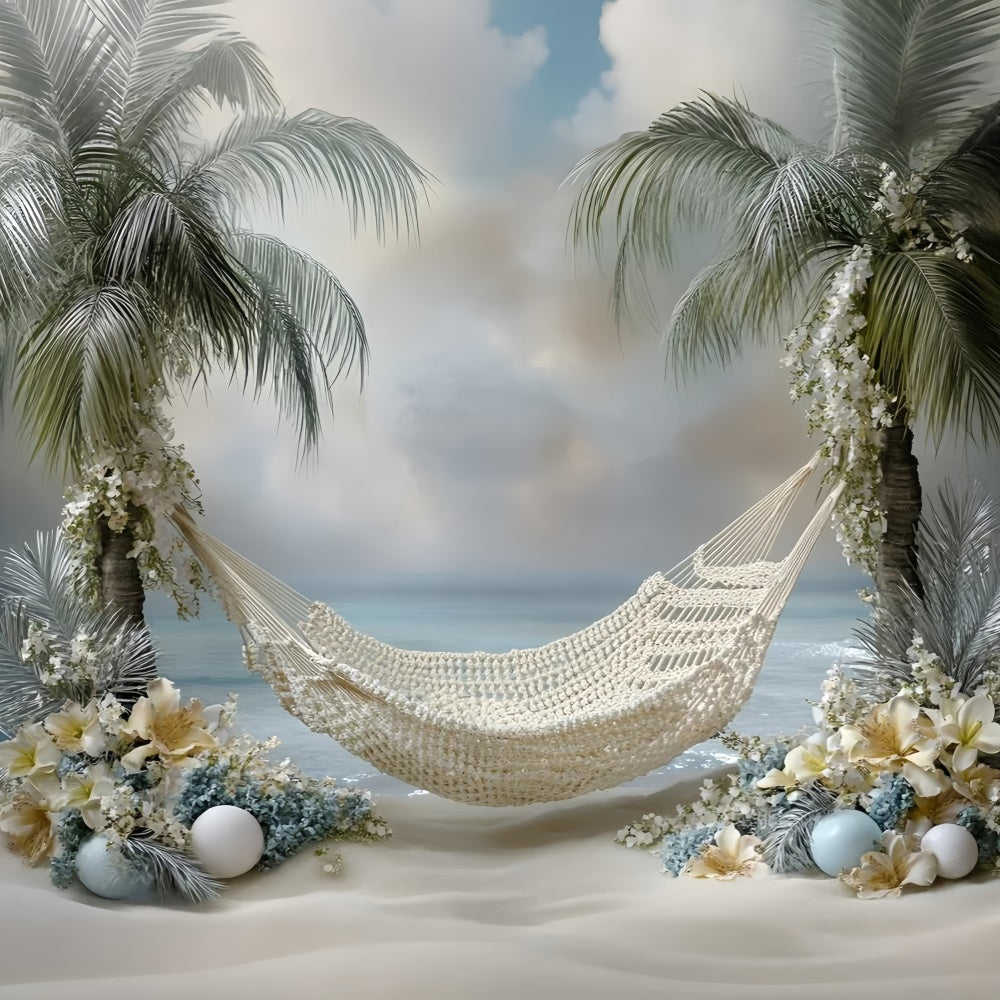 Fotografie Hintergründe für Kinder Floral Beach Palm Hintergrund GQ5-204