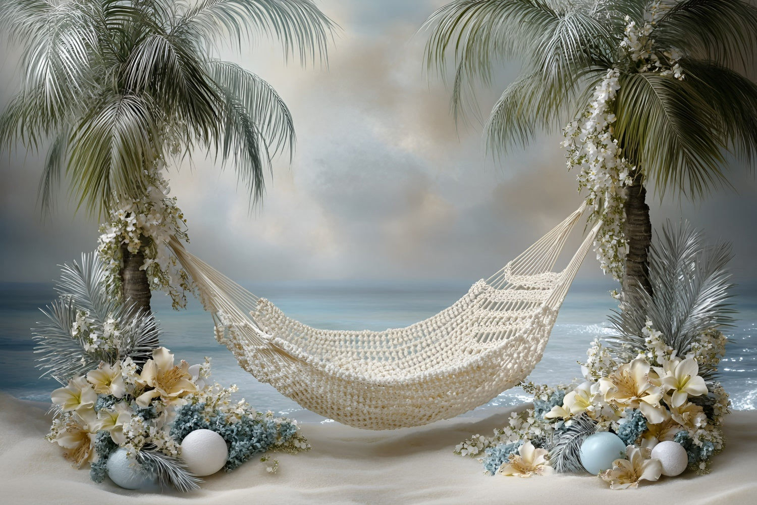 Fotografie Hintergründe für Kinder Floral Beach Palm Hintergrund GQ5-204