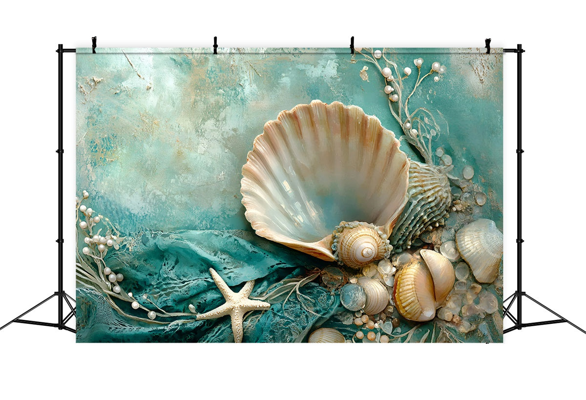 Kinder Fotohintergrund Ozean Muschel Fantasie Hintergrund GQ5-205